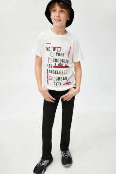 Koton Erkek Çocuk Kot Pantolon Cepli - Slim Jean Beli Ayarlanabilir Lastikli