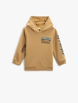 Koton Erkek Çocuk Kapüşonlu Sweatshirt Baskılı