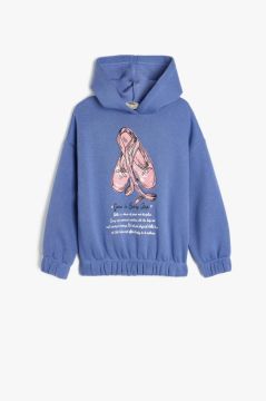 Koton Kız Çocuk Uzun Kollu Bisiklet Yaka Baskı Detaylı Sweatshirt