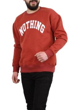 Hipatu Üç İplik Şardonlu Nothıng Baskılı Kiremit Sweat