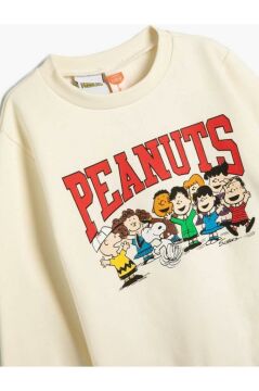 Koton Erkek Bebek Snoopy Sweatshirt Lisanslı Uzun Kollu Bisiklet Yaka Pamuklu Şardonlu