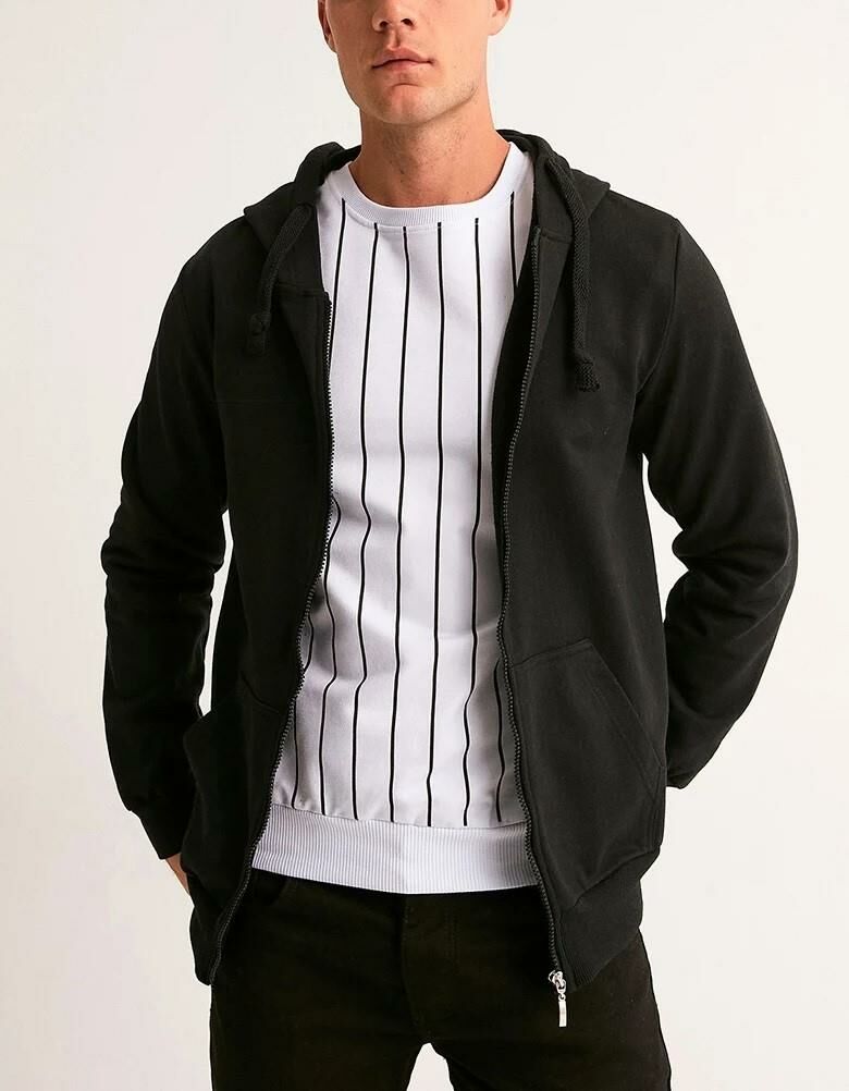 Hipatu 2 İp Şardonlu Fermuarlı Kapşonlu Oversize Sweatshırt Ceket