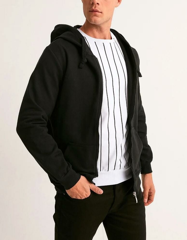 Hipatu 2 İp Şardonlu Fermuarlı Kapşonlu Oversize Sweatshırt Ceket