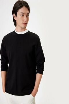 Koton Bisiklet Yaka Sweatshirt Basic Uzun Kollu Pamuklu