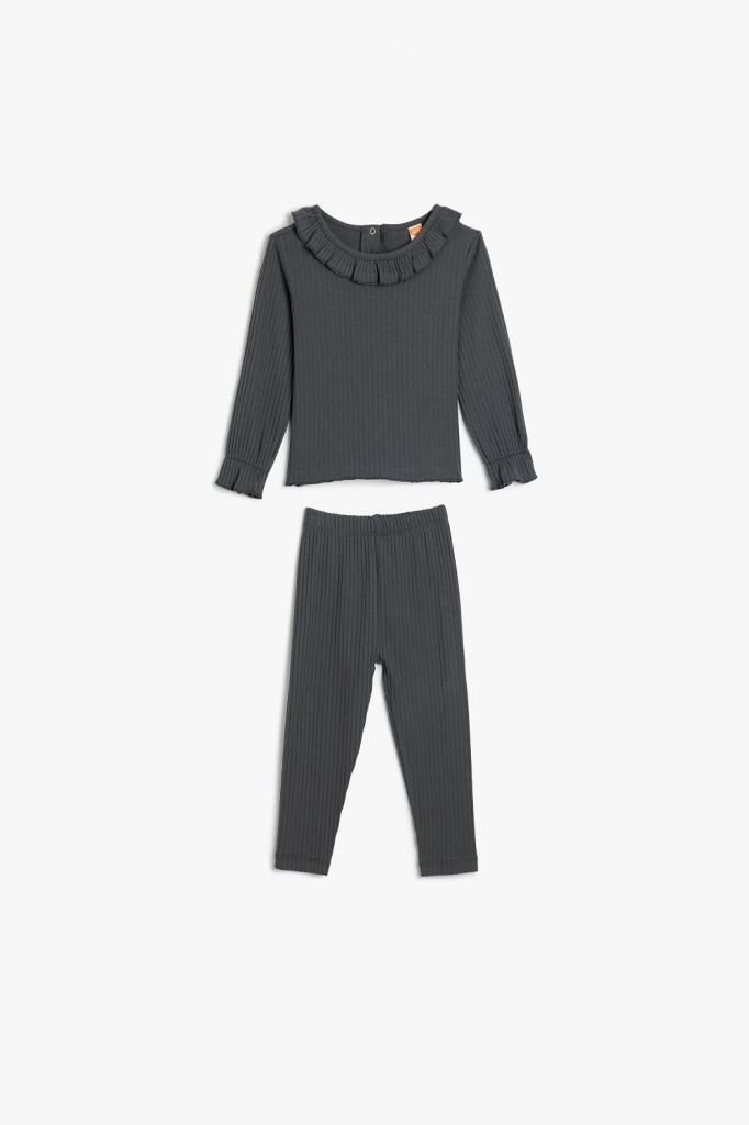 Koton Kız Bebek Basic Tişört ve Eşofman Altı Takımı