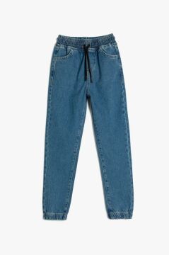 Koton Erkek Çocuk Kot Pantolon Jogger Beli Lastikli Cepli Pamuklu - Jegging Jean