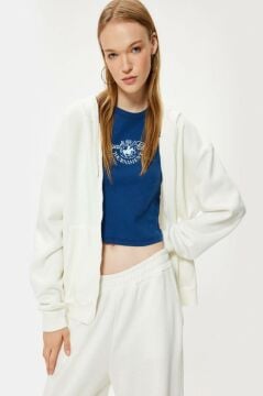 Koton Kapüşonlu Fermuarlı Oversize Sweatshirt Kanguru Cepli
