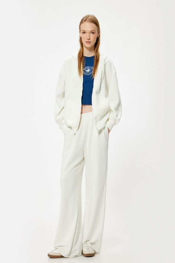 Koton Kapüşonlu Fermuarlı Oversize Sweatshirt Kanguru Cepli