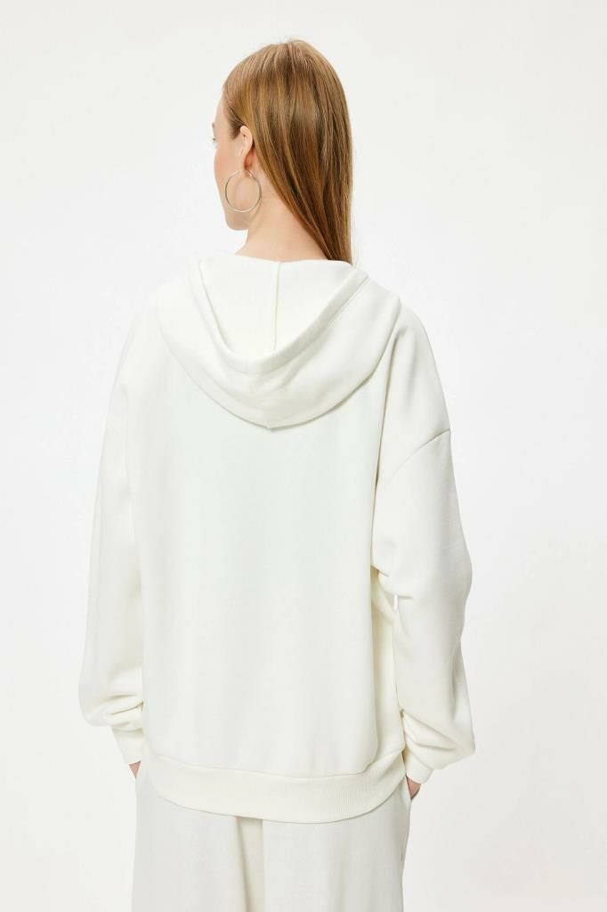 Koton Kapüşonlu Fermuarlı Oversize Sweatshirt Kanguru Cepli