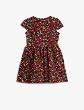 Koton Kız Çocuk Çiçekli Kısa Kollu Elbise Pamuklu