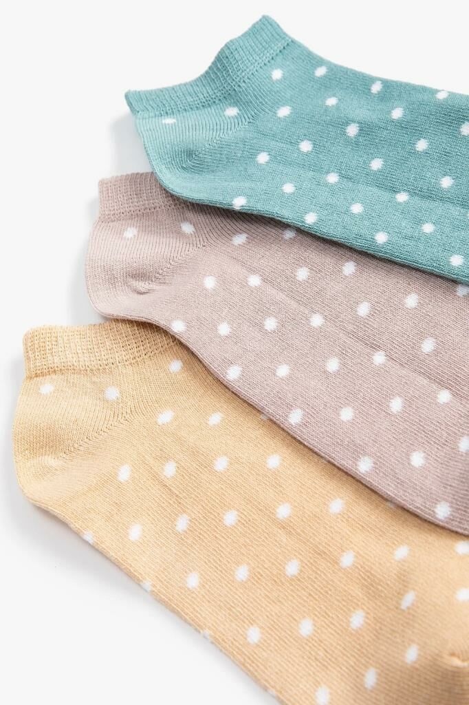 Koton Kadın 3-Pack Multicolor Polka Dot Bootie Socks Set