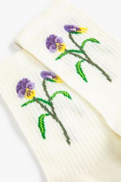 Koton Kadın Çiçekli Soket Çorap İşlemeli