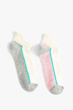 Koton Kadın 2'li Patik Çorap Seti Geometrik Desenli Çok Renkli