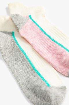 Koton Kadın 2'li Patik Çorap Seti Geometrik Desenli Çok Renkli