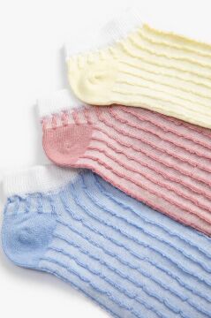 Koton Kadın 3-Pack Multicolor Textured Bootie Socks Set