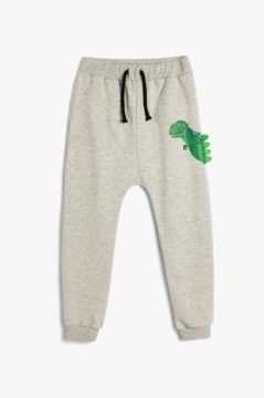 Koton Erkek Bebek Dinozorlu Jogger Eşofman Altı Beli Bağlamalı Cepli Aplike Detaylı