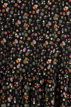 Koton Kız Çocuk Çiçekli Elbise Uzun Kollu Hakim Yaka Manşetleri Lastikli Pamuklu