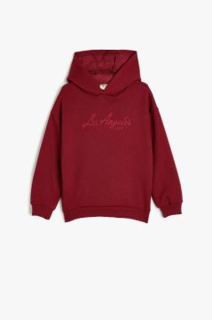 Koton Kız Çocuk Kapşonlu Sweatshirt Baskılı Uzun Kollu Üç İplik