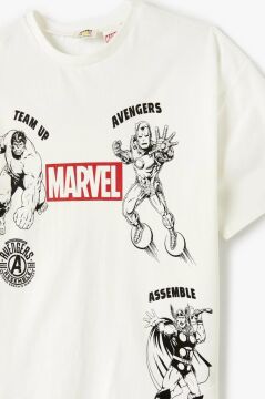 Koton Erkek Çocuk Marvel Tişört Lisanslı Kısa Kollu Bisiklet Yaka Pamuklu