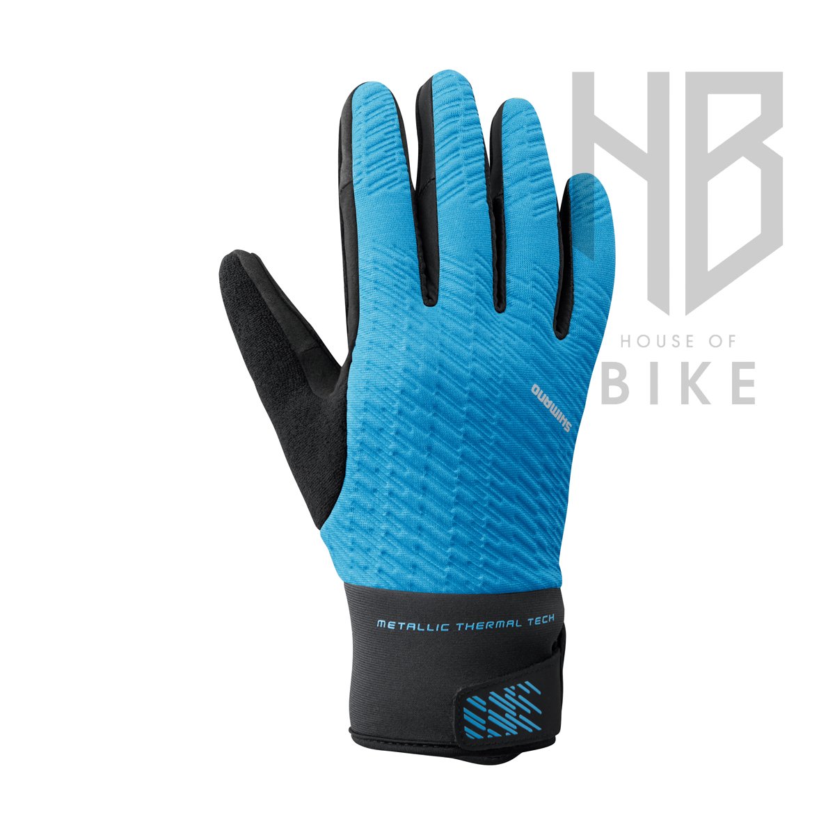 Shimano Windbreak Thermal Reflektörlü Eldiven Mavi - Large