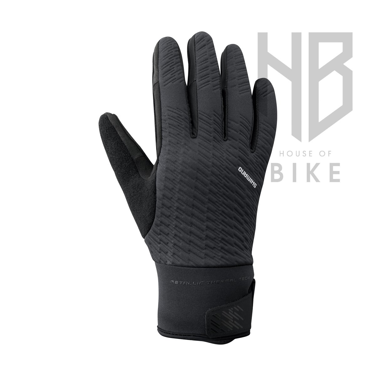 Shimano Windbreak Thermal Reflektörlü Eldiven Siyah - XXLarge
