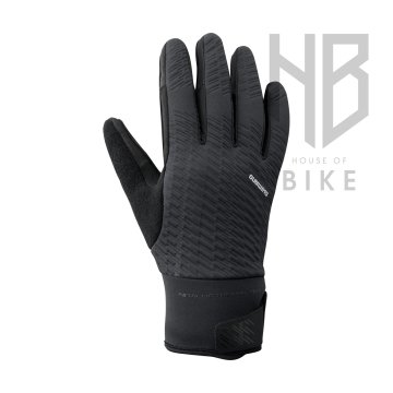 Shimano Windbreak Thermal Reflektörlü Eldiven Siyah - XXLarge