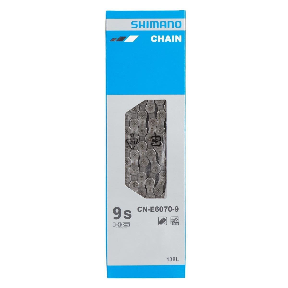 Shimano CN-E6070-9 Zincir 9 Vites 138 Bakla - Ampul tipi bağlantı pimli  (E-Bike/ Ön Tek)