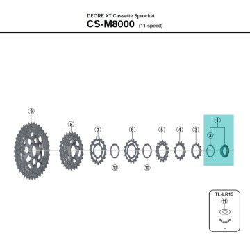 Shimano Kilit Halkası ve Spacer CS-M8000 Deore Xt