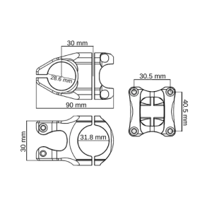 Impact SOLID Alüminyum Gidon Boğazı - 30mm