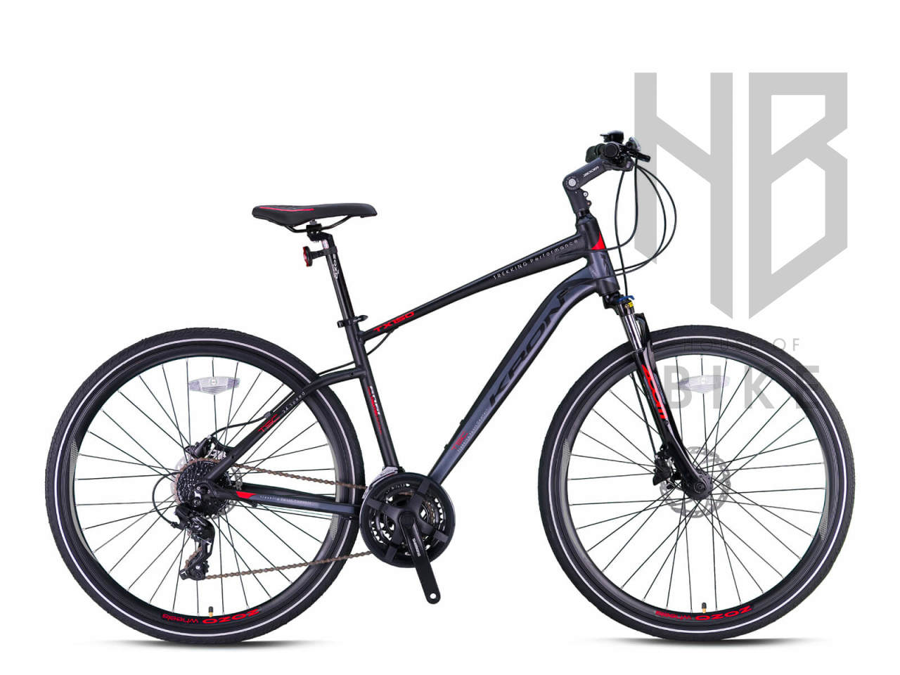 Kron TX150 28'' 24-Vites Trekking Bisiklet - H.Disk Mat Siyah/Kırmızı/Füme - 16'