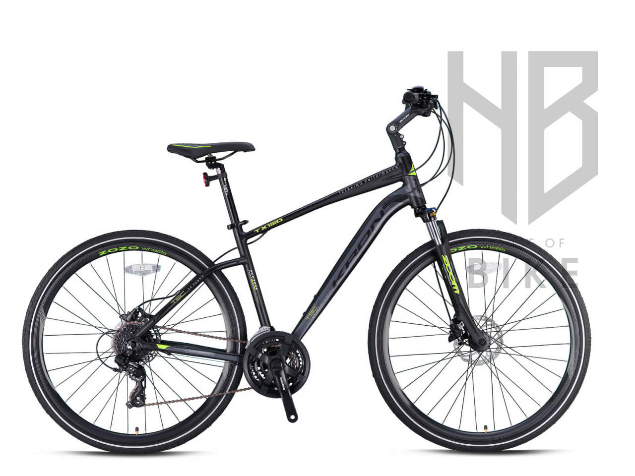 Kron TX150 28'' 24-Vites Trekking Bisiklet - H.Disk Mat Siyah/Neon Sarı/Füme - 18'
