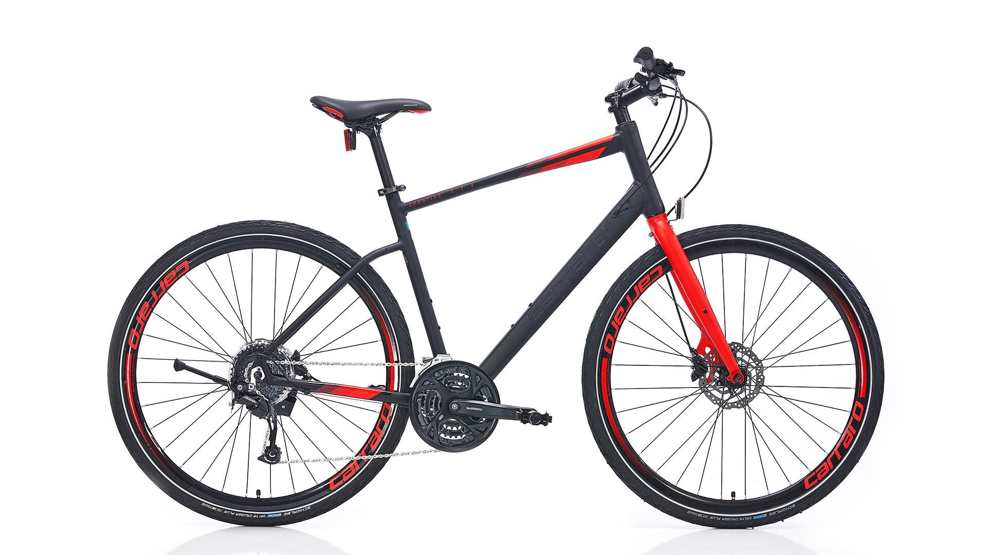 CARRARO SPORTIVE 328 28'' 27-V HD MAT SİYAH-KIRMIZI - 52 Cm