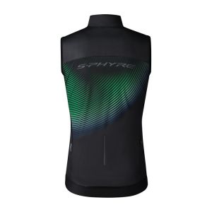 Shimano S-PHYRE Printed Wind Vest Rüzgarlık Yelek Siyah/Yeşil - XLarge