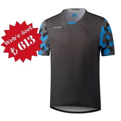 Shimano Myoko Kısa Kollu Forma Siyah/Mavi Large