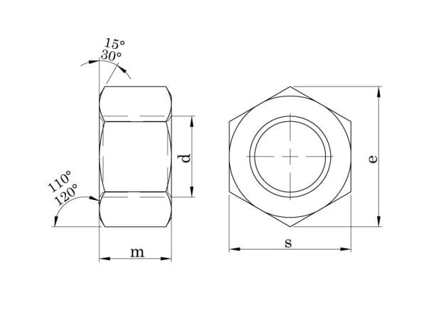 M3 Inox Altıköşe Somun DIN 934