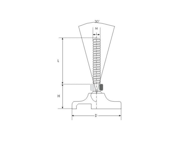 Polyamid Tabanlı Mafsallı Makine Ayak  M16x60 Çap60