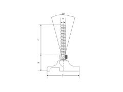 Polyamid Tabanlı Mafsallı Makine Ayak  M20x150 Çap60