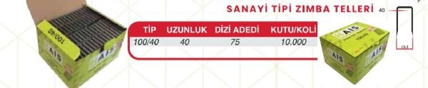 HAİS Sanayi Tipi Zımba Teli 100x40