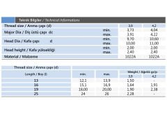 3.9x19 İthal RYSB Matkap Uçlu Saç Vidası