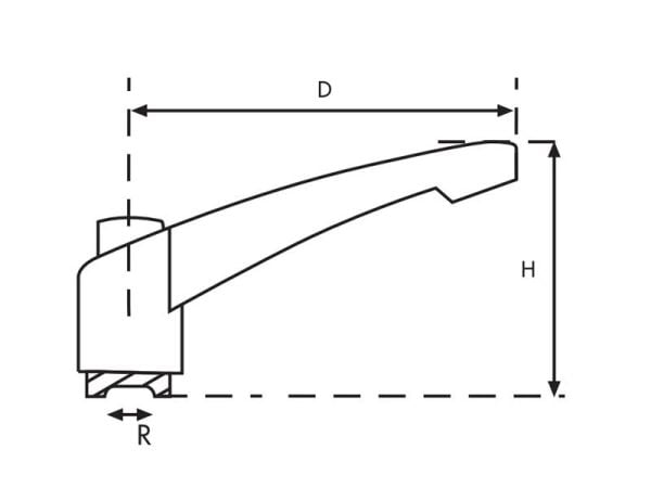 Metal Sustalı Kol Gri Burçlu M12 60mm