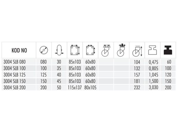 3004 SLB 80  Sabit Saç Jantlı Teker