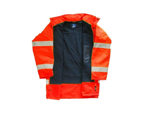 JUNIOR JN1012/P Waterproof Polarlı Fosforlu Oxford Parka Turuncu L beden