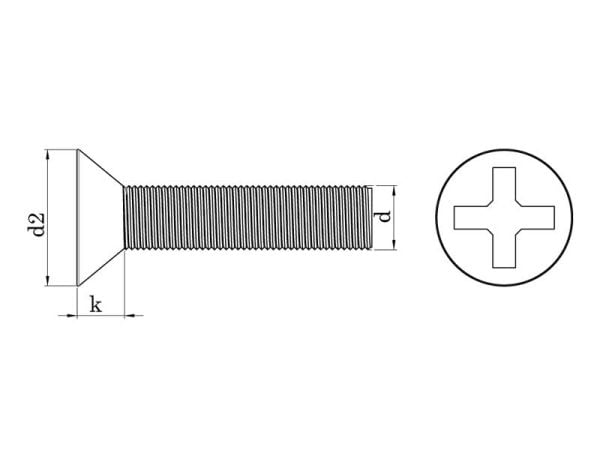 M5x25 mm Inox YHB Metrik Vida DIN 965