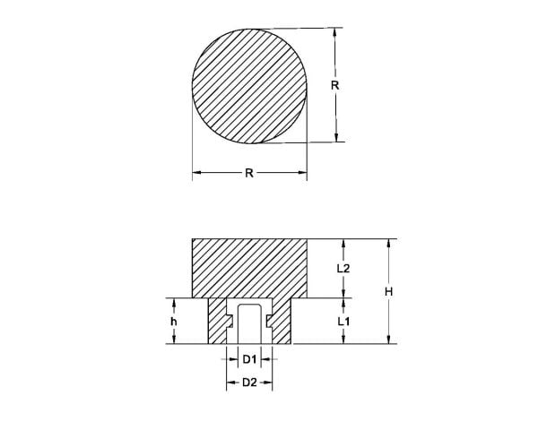 Plastik Tırtırlı Düğme Burçlu No:2 M8x20