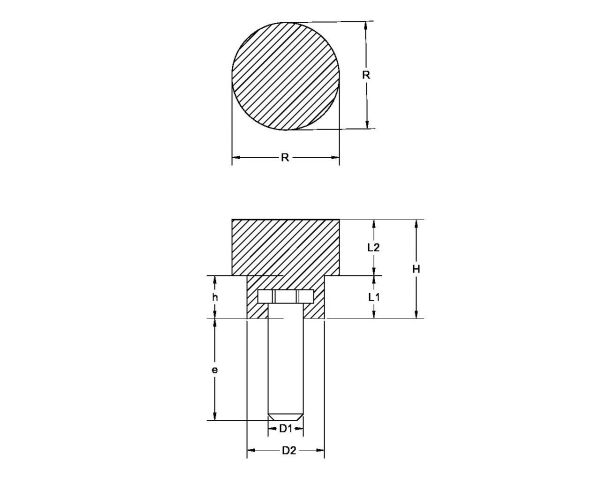 Plastik Tırtırlı Düğme Cıvatalı No:2 M6x30