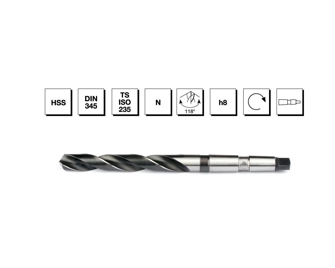 HSS DIN 345 Mors Konik Saplı Matkap Ucu 20.5 mm