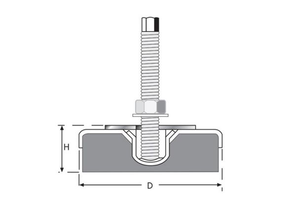 Tezgah Tamponu M16x150 Çap160