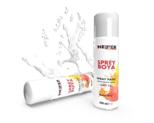 HELPER Akrilik Sprey Boya RAL 9010 Parlak Beyaz 200 ml