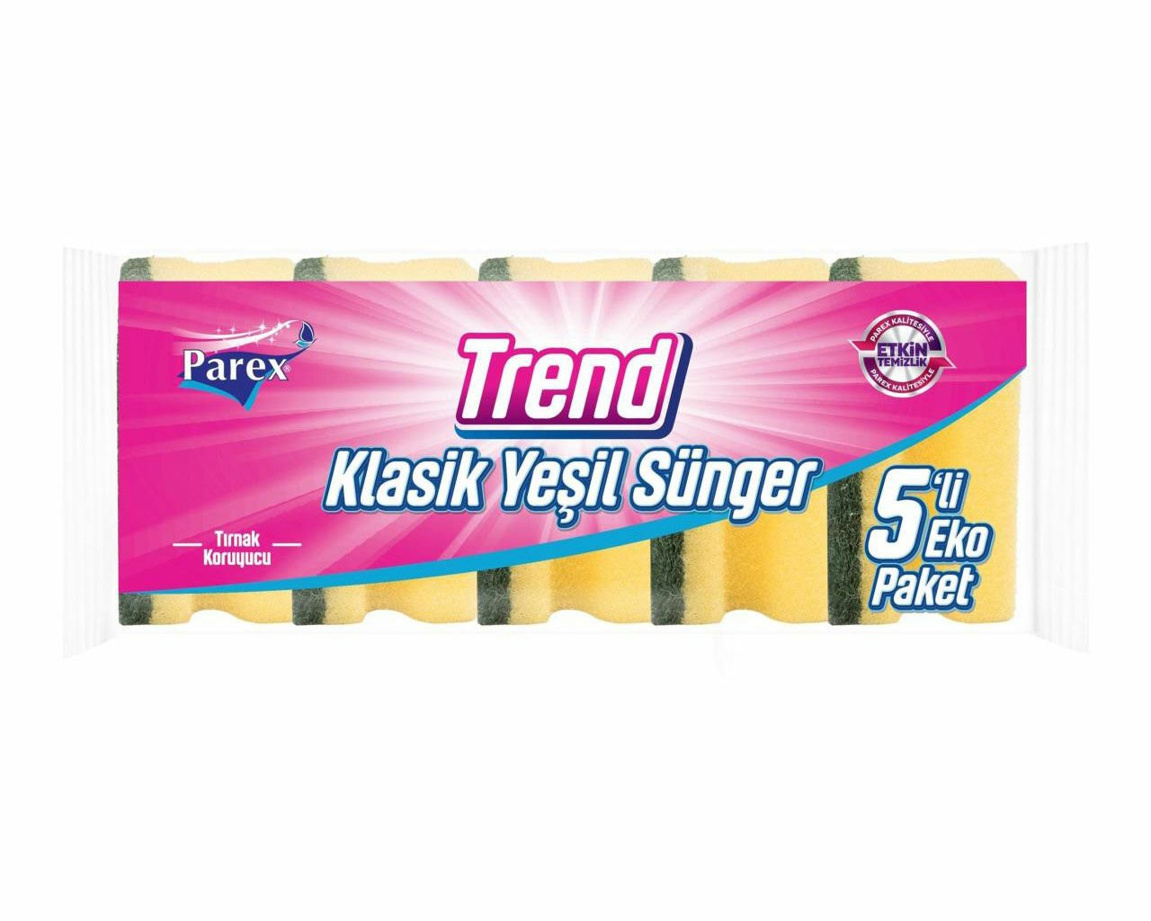 PAREX Trend Klasik Bulaşık Süngeri Oluklu 5'li