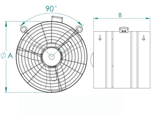 Büyük Kanal Tip Aksiyel Sirkülasyon Fanı PAKF-300